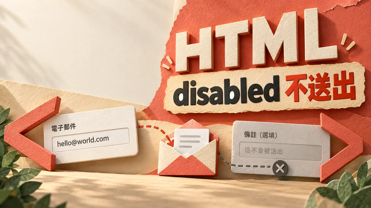 HTML表單欄位沒送出？分清disabled與readonly