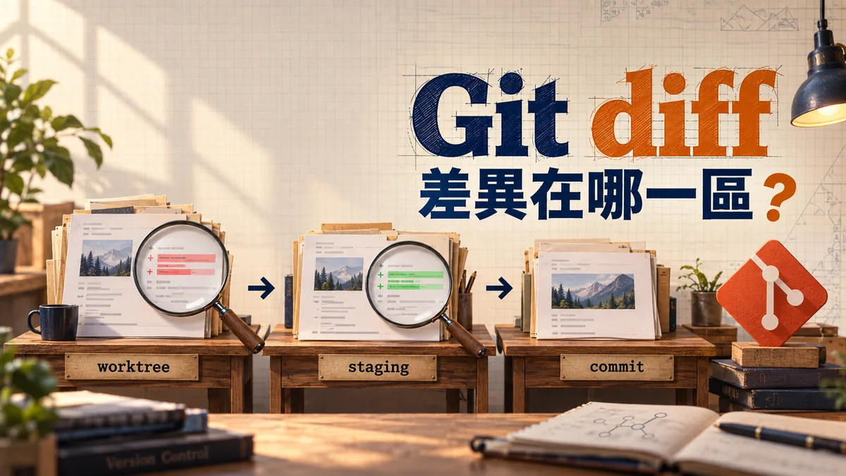 Git diff看不到剛改的內容：檢查暫存區與工作樹