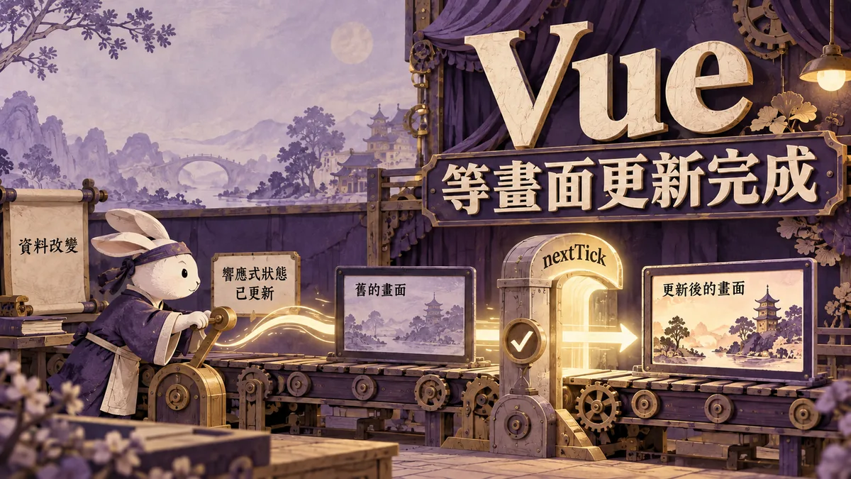 Vue改值後讀到舊畫面：nextTick等更新完成