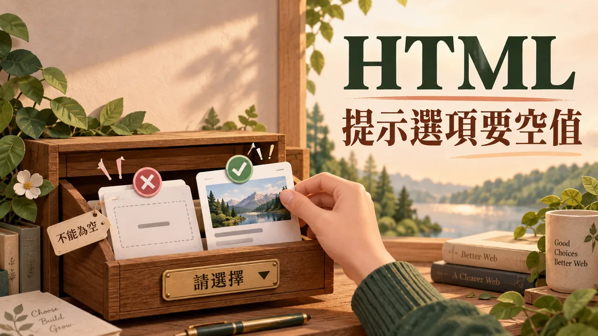 HTML下拉選單選了提示仍能送出：required與空值選項