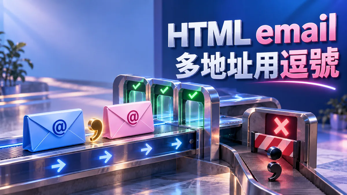 HTML email輸入兩個地址變無效：multiple怎麼判斷
