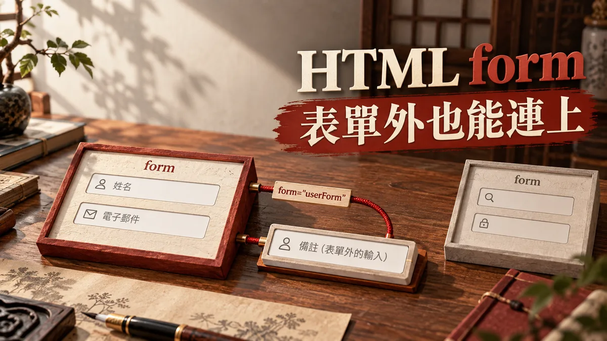 HTML欄位移到表單外就沒送出：用form指定所屬表單