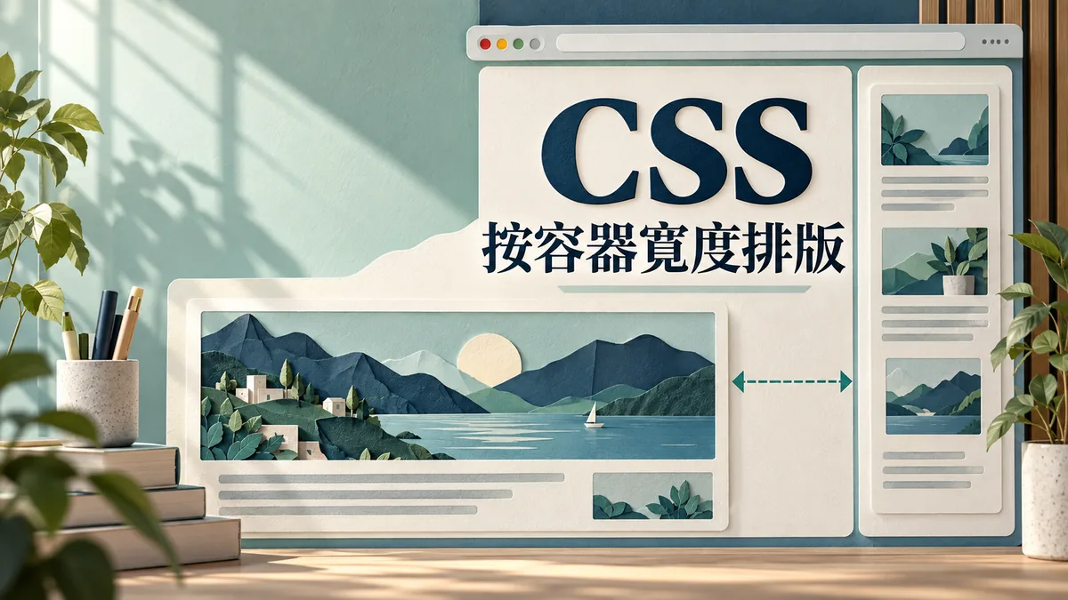 卡片放進窄側欄擠成一團：用容器查詢按可用寬度排版