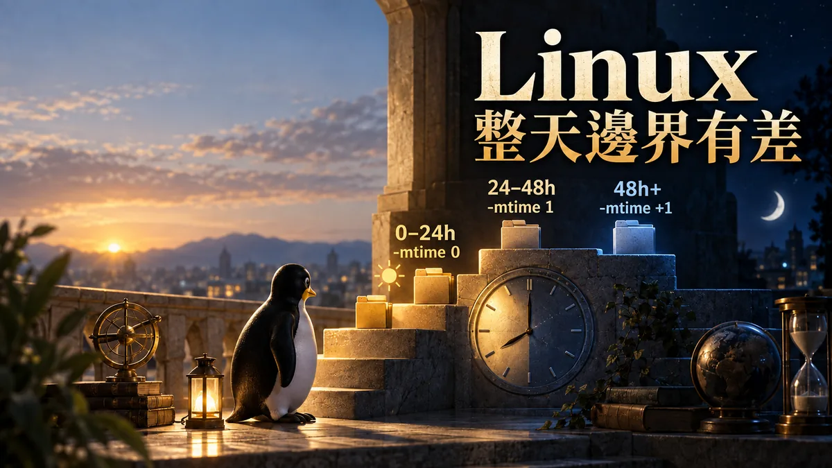 Linux find找一天前檔案不如預期：mtime怎麼算整天