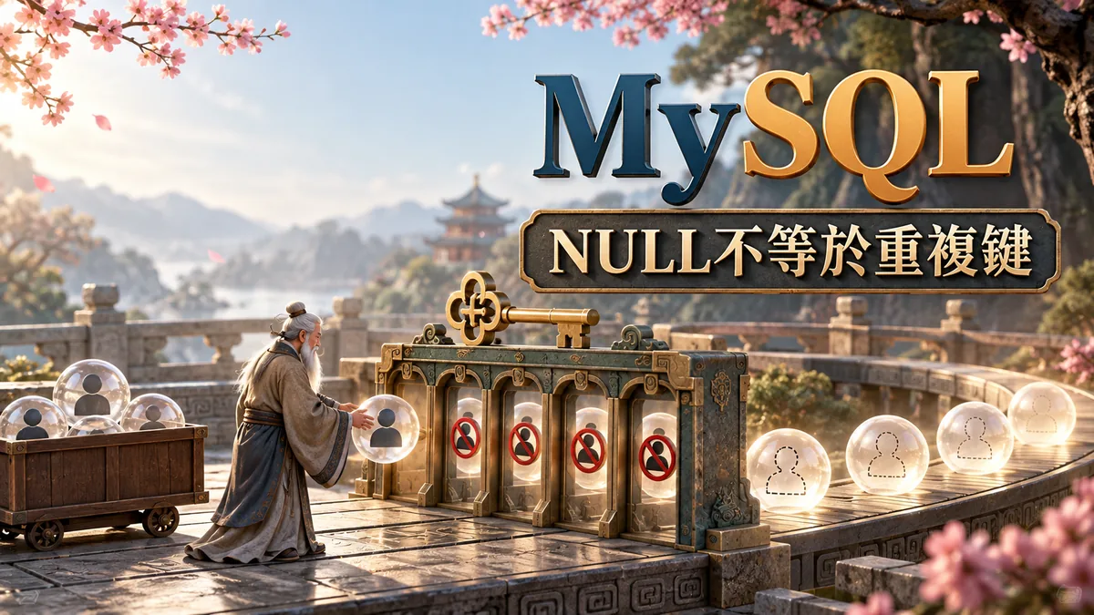 MySQL UNIQUE仍能插入多筆NULL：缺值與重複值怎麼分
