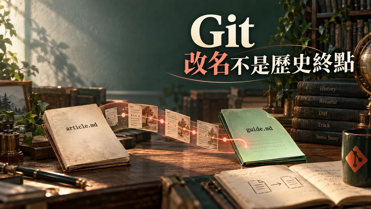 Git改名後查不到舊紀錄：log follow怎麼追單一檔案