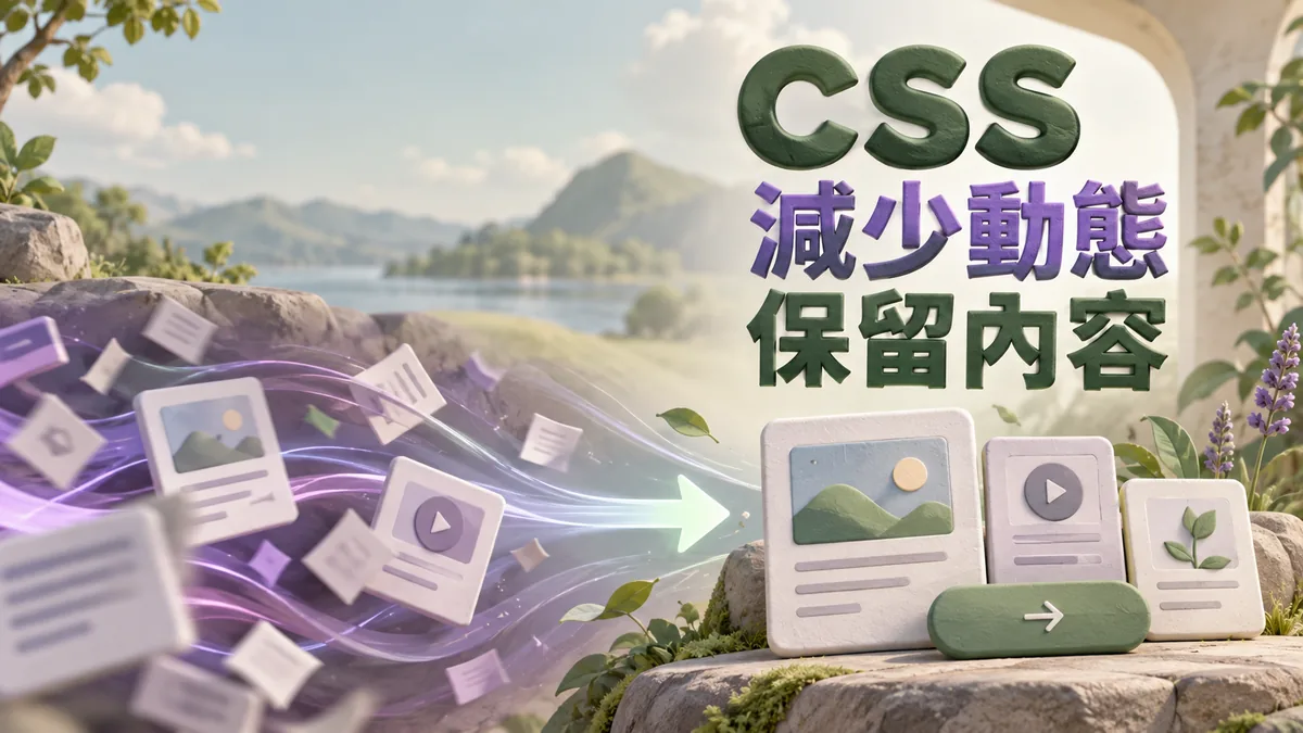 減少動態偏好怎麼處理：保留內容與操作的CSS做法