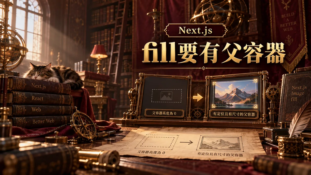 Next.js Image fill圖片消失：父容器要有定位與尺寸