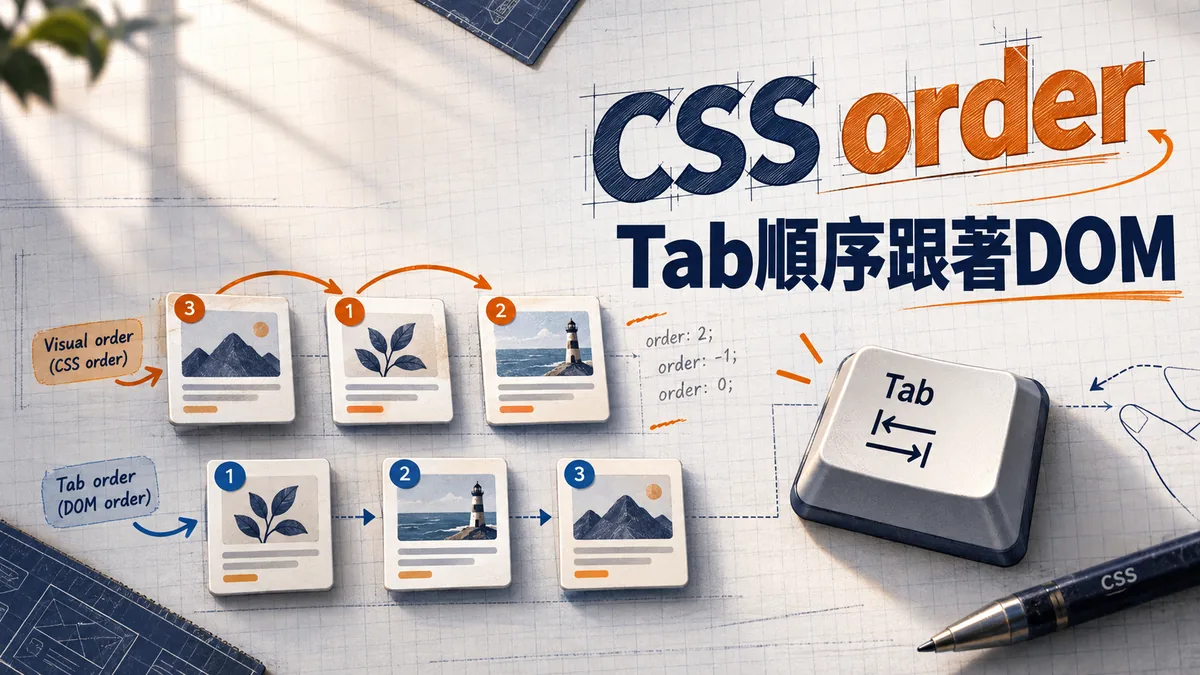 CSS order改了畫面排列：Tab為何仍照DOM走