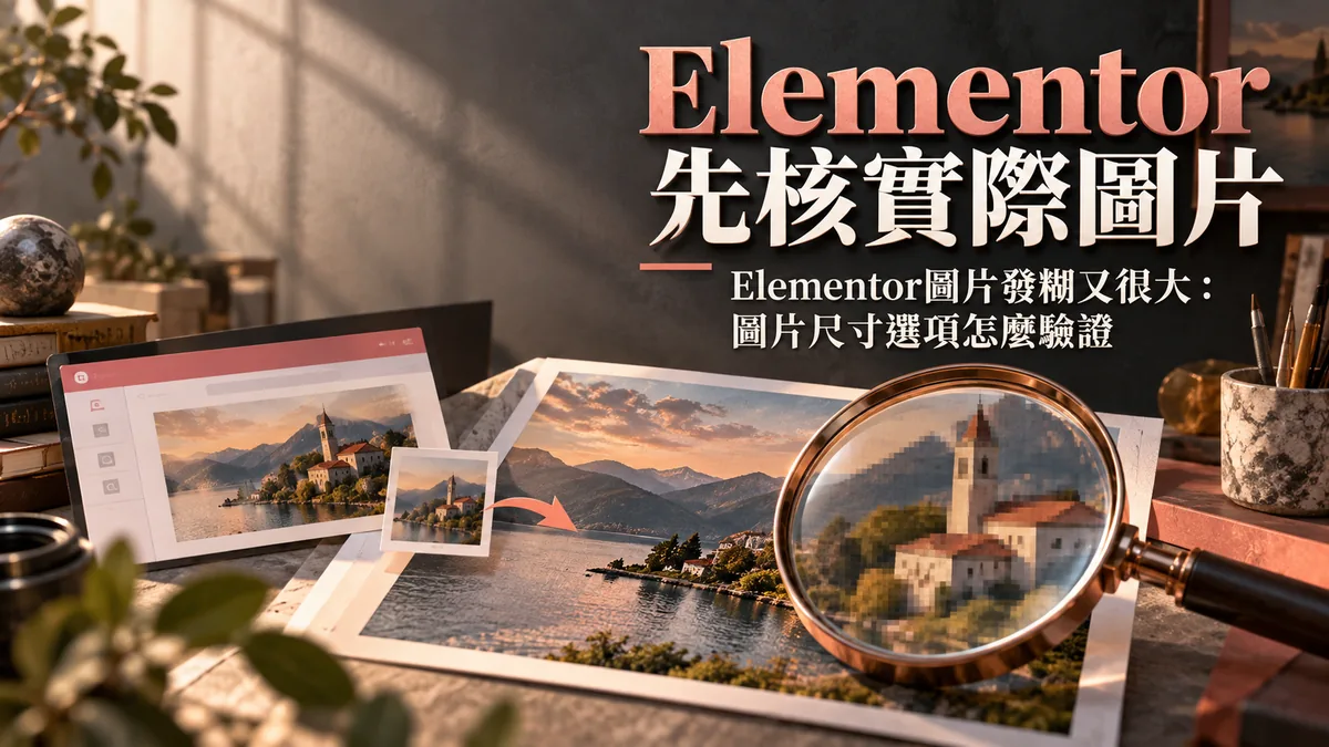 Elementor圖片發糊又很大：圖片尺寸選項怎麼驗證