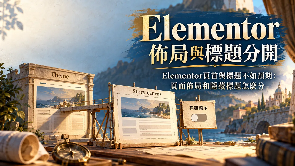 Elementor頁首與標題不如預期：頁面佈局和隱藏標題怎麼分