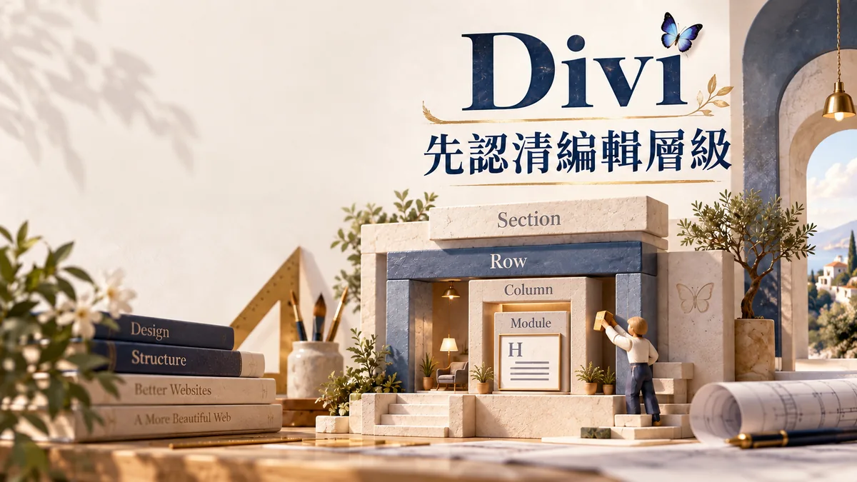 Divi改了整段卻不是標題：用Layers確認Section、Row、Column與Module