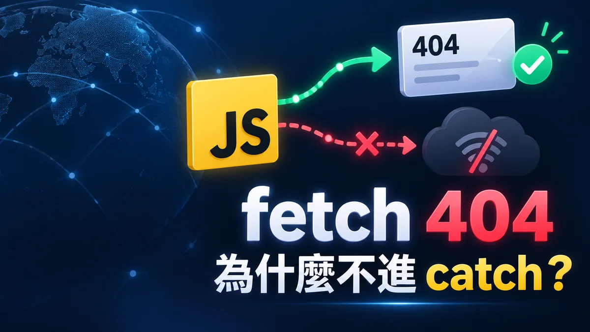 fetch拿到404為什麼不進catch？先檢查Response.ok