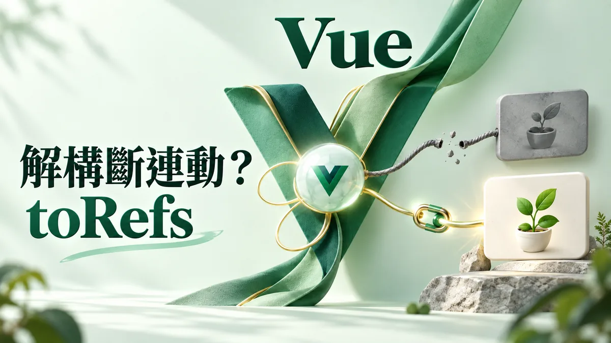 Vue解構後畫面不更新：reactive欄位用toRefs保留連動