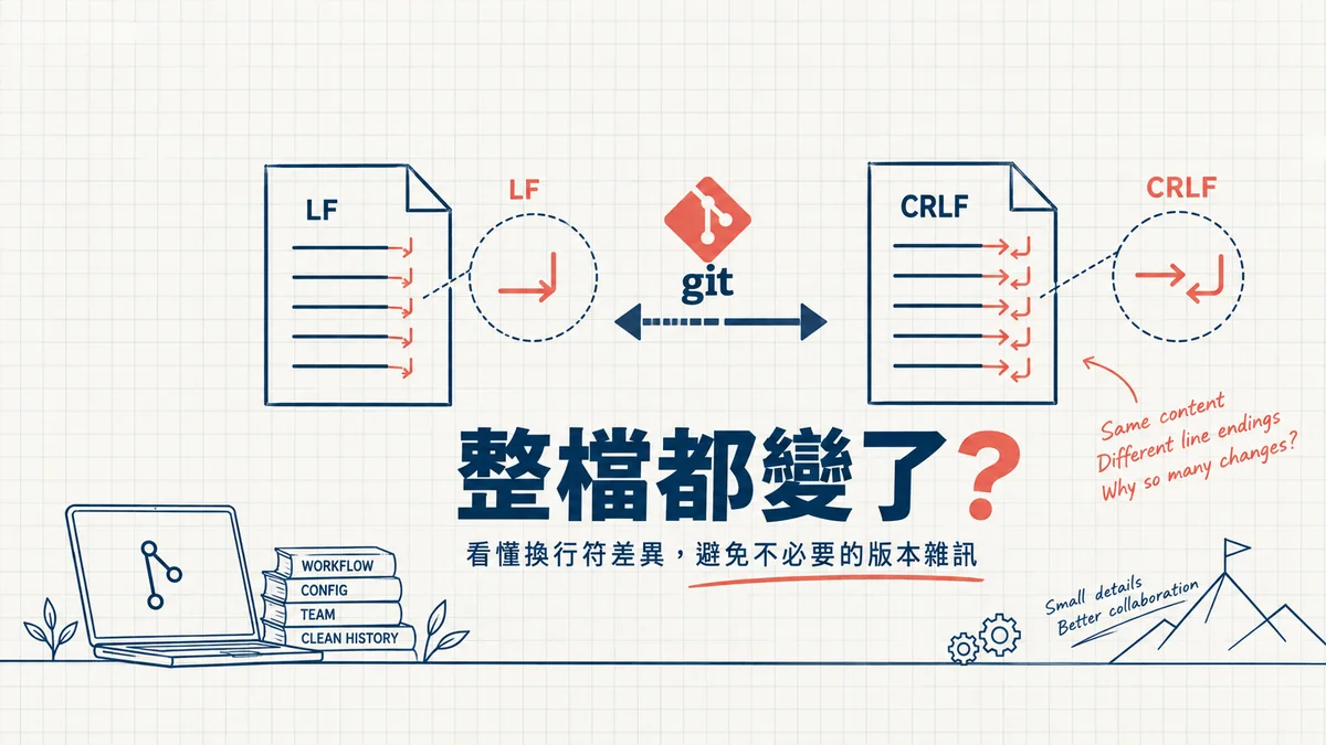 .gitattributes換行規則:為什麼只改一行卻整檔顯示差異