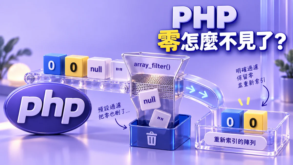 PHP array_filter把0刪掉了:保留零值與JSON列表的寫法