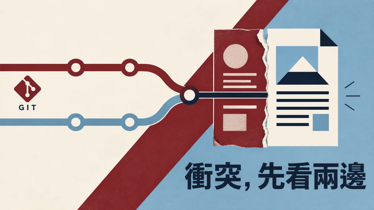 Git兩個分支改同一段怎麼解：看懂衝突標記與回復